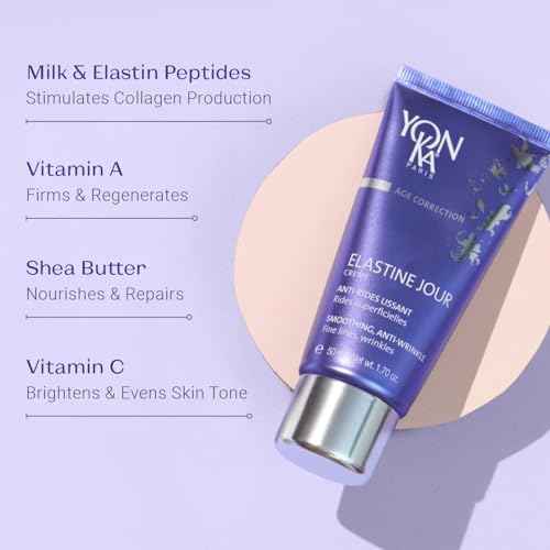 Yonka Elastine Jour Anti-Wrinkle Day Cream | Anti Aging Facial Moisturizer and Eye Cream | Soften Fine Lines and Wrinkles with Vitamin C and Elastin Peptides | Paraben-Free | 1.70 oz