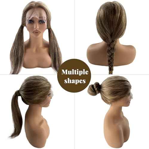 Belaved 22 Inch Ombre Lace Front Wig Human Hair 13x4 Straight Highlight Light Brown to Brown with Ash Blonde Lace Closure Wigs Human Hair for Women Real Brazilian Virgin Pre Plucked Hairline