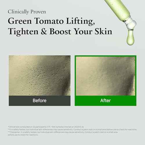FULLY Green Tomato Serum, Pore Tightening with 67% Green Tomato Extract, Vit C and PHA, Elastcity Boosting and Skin Moisturization, Fragrance Free, Vegan & Dermatologically Tested, 1.01 fl.oz