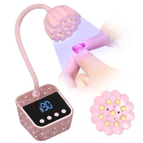 UV Nail Lamp, Mini UV Light for Gel Nails Polish, Rechargeable Nail Dryer with 4 Timers, Quick Drying Cordless Goosenecks Home Nail Salon DIY Manicure