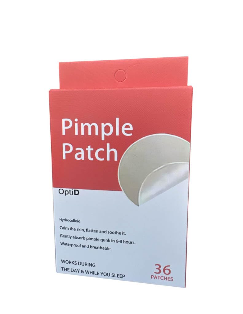 OptiD Pimple Patch, Hydrocolloid Acne Patches for Face, Waterproof & Breathable, Works Day and Night, Shrink Zits & Whiteheads in 1 Use, Nighttime Spot Pimple Stickers (36 Count)