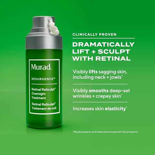 Murad Retinal ReSculpt Overnight Treatment - Advanced Face and Neck Serum with Encapsulated Retinal, Kangaroo Paw, Olive, & Oat Smooths Deep Wrinkles and Crepey Skin, & Lifts Sagging Skin