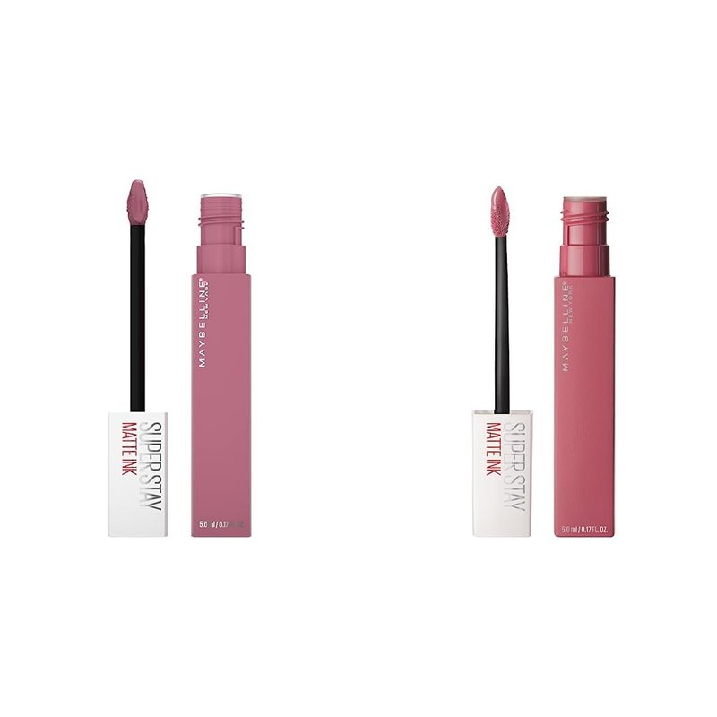 MAYBELLINE Super Stay Matte Ink Liquid Lipstick Bundle - Long-Lasting Color, 16H Wear | Shades Lover & Revolutionary