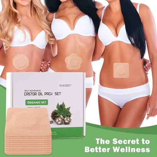 Castor Oil Belly Button Patch Set ? 60pcs Castor Oil Patches in 3 Shapes with 4oz Organic Cold-Pressed Castor Oil Glass Bottle ? Disposable, Leakproof, Skin-Friendly Castor Oil Pack Wrap