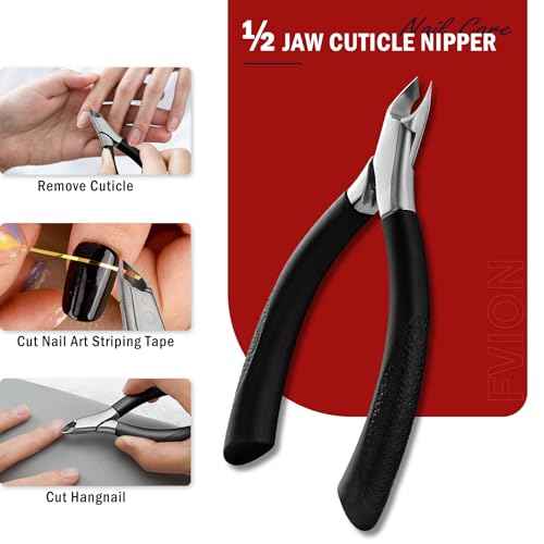 FVION Cuticle Trimmer ? Professional Cuticle Nippers, Rubber Coated Handle Manicure Tools ? Stainless Steel Cuticle Cutter for Nails (5mm)
