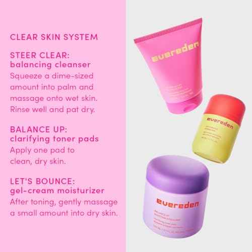 Evereden Balance Up Toner Pads for Face - Clean and Vegan Teen Water-Based Face Toner Pads with Green Tea, Chamomile, and White Tea for Oily and Pimple-Prone Skin - Balanced Skin & Clog-Free Pores