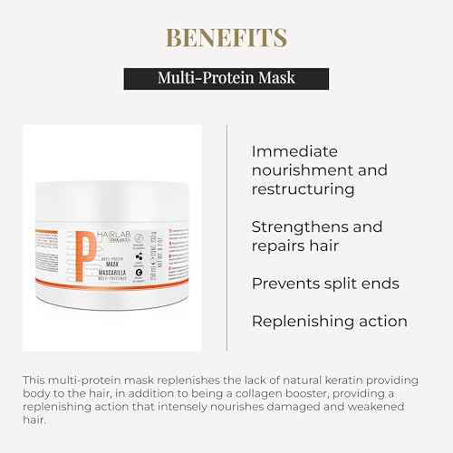 SALERM - Damaged Hair Mask - Multi-Proteins Hair Lab - 250 ml - Helps Replenish Natural Keratin - Adds Volume and Strength - Paraben-Free