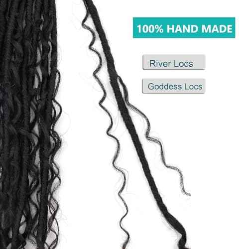 Crochet Hair for Black Women 30 Inch Faux Locs Crochet Hair with Curly Ends 8 Packs Boho Goddess Locs Crochet Braids pre looped 1B