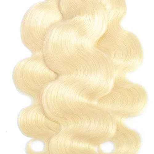 Blonde Bundles Human Hiar 613 Honey Blonde Extension Human Hair Body Wave (26 28 30 Inch) Unprocessed Virgin Human Hair Bundles 100g/PC 300g Total Double Weft for Black Women