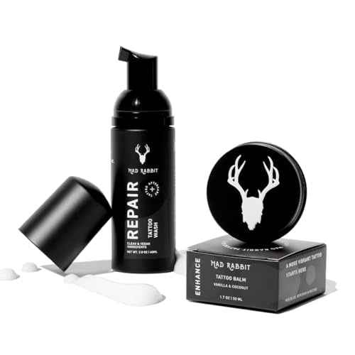 Tattoo Aftercare Kit ? Tattoo Balm & Tattoo Foam Soap Cleanser ? Tattoo Care for New Tattoos, Tattoo Moisturizer for Old Ink, Vegan, Fragrance-Free, Clean Ingredients