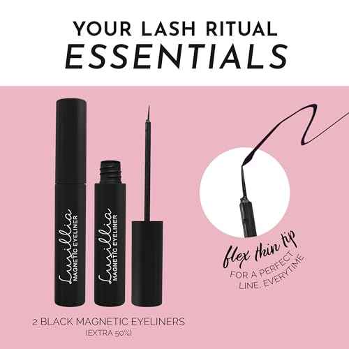 Luxillia Magnetic Eyeliner for Magnetic Eyelashes, Upgraded Strongest Hold, Most Natural Look, Waterproof, Smudge Proof Liquid Liner in Black