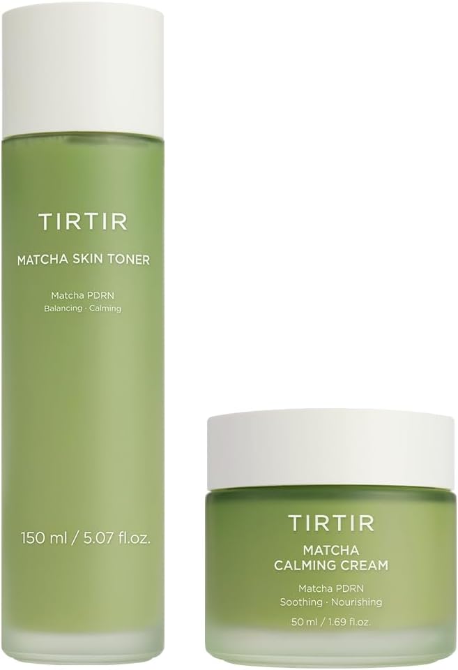 TIRTIR Matcha PDRN Duo - Korean Skincare Bundle for Redness Relief & Hydration | Sensitive Skin Care
