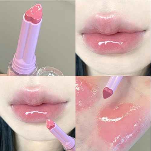 6 Colors Cute Jelly Lipstick Set, Shine Hydrating Lip Gloss, Moisturizing Tinted Lip Balm, Smooth Nourishing Lip Care Lip Tint with Gift Box