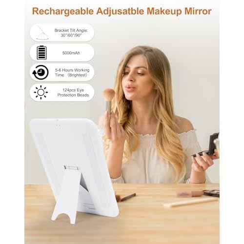 Relavel Extra Large Makeup Bag with LED Mirror, Cosmetic Train Case for Makeup Artists with 4 Removable Pouches and Adjustable Dividers, Hair Supplies Organizer, Travel Portable Mirror with Lights