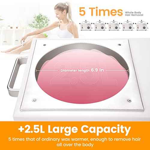 Anbull 5.5lb Professional Single Wax Warmer, Electric Lagre 2.5L Wax Heater Pot for Hair Removal with 20-120¡É Temperature Control, Paraffin Hot Facial Skin SPA Equipment