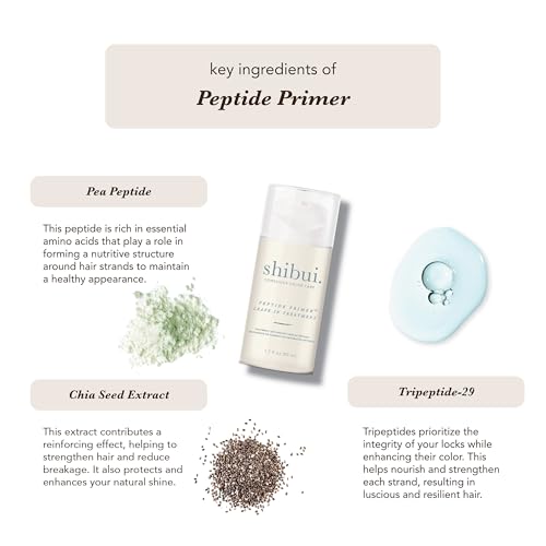 Shibui Peptide Primer Leave-In, Fortifies & Enhances Shine, for Chemically- and Color-Treated Hair, 1.7 Fl Oz