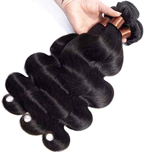 Body Wave Human Hair 3 Bundles 14 16 18Inch Bundles Human Hair 100% Unprocessed Brazilian Virgin Human Hair Weave Bundles Body Wave Hair Extensions Natural Color Can Be Dyed