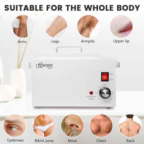 Single Wax Warmer Professional 3L Electric Wax Heater Machine Hold 5.5 Lbs Wax for Hair Removal, Large Wax Pot Paraffin Facial Skin Body SPA Salon Equipment with 100 Wax Sticks