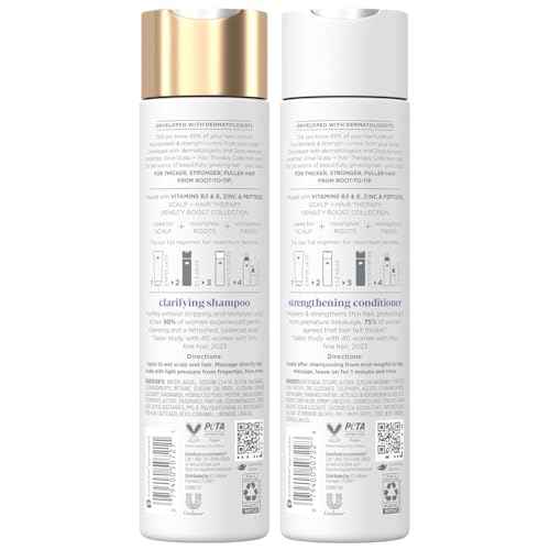 Dove Scalp + Hair Therapy Set ? Density Boost Clarifying Shampoo and Strengthening Conditioner with Vitamins B3 & E, Zinc & Peptides, 9.25 Oz Ea (2 Piece Set)