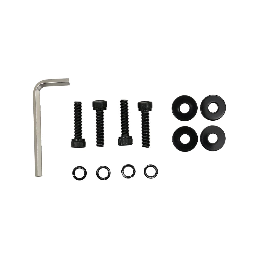 Syneticusa MOLLE Panel Mounting Bracket Base, 4-Pack, Matte Black, Powder Coated Steel, for Fire Extinguisher, Gun Rack, Gas Can Holder (M6 Molle Nuts)