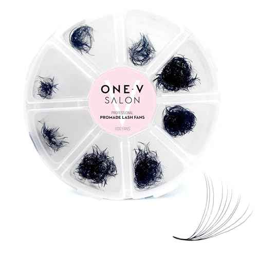 One V Salon Pro 10D Promade Loose Fans, 1000 Premade Mega Volume Lash Fans | D Curl | 0.05 mm | 8?15 mm Mixed Lengths | Thin Base, Hand-Crafted Eyelash Extensions(10D-0.05-D-Curl)