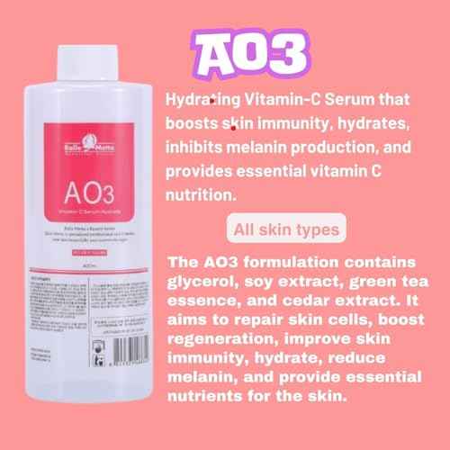 Professional Hydro Peeling Solution for Hydrodermabrasion Machines ? Bubble Solution for All Skin Types (AS1, SA2, AO3) ? Deep Cleansing, Hydration, and Anti-Aging