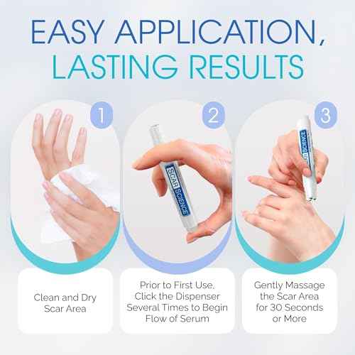 100% Silicone Scar Gel Cream Serum ? Silicone + Massage Power Duo Scar Therapy w/Tri-Roller Tip for Surgical, C-Section, Acne, Burn & Keloid Bump Scars ? Hypoallergenic & Fragrance Free