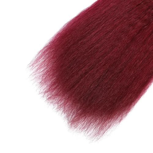 24 24 24 inch Burgundy Human Hair Bundles Red Kinky Straight Bundle 99J Human Hair Bundles Burgundy Yaki Bundle