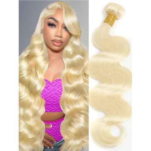 613 Blonde Body Wave Bundles Human Hair 30 Inch 613 Bundle 100% Unprocessed 12A Grade Brazilian Virgin Hair Bundles 1 Single Bundle Human Hair 613 Blonde Bundle