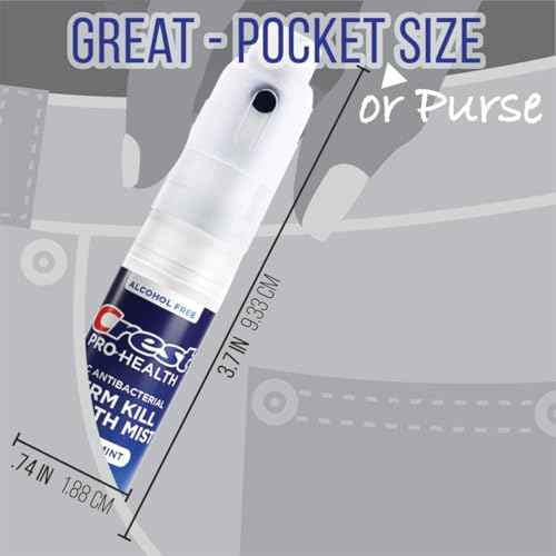 Crest Pro-Health | Portable Alcohol-Free CPC Mist with Clean Mint Flavor | Instant Fresh Breath - 3 Count (0.24oz/7ml) Breath Spray