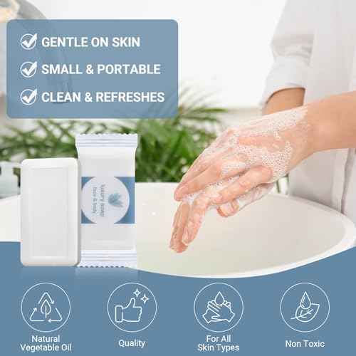 Kacctyen 1000 Pcs 0.35oz Mini Bar Soap Bulk Individually Wrapped Bulk Hand Hotel Soap Bars Travel Size Toiletries for Hospitality Guest Bathroom Vacation Rentals