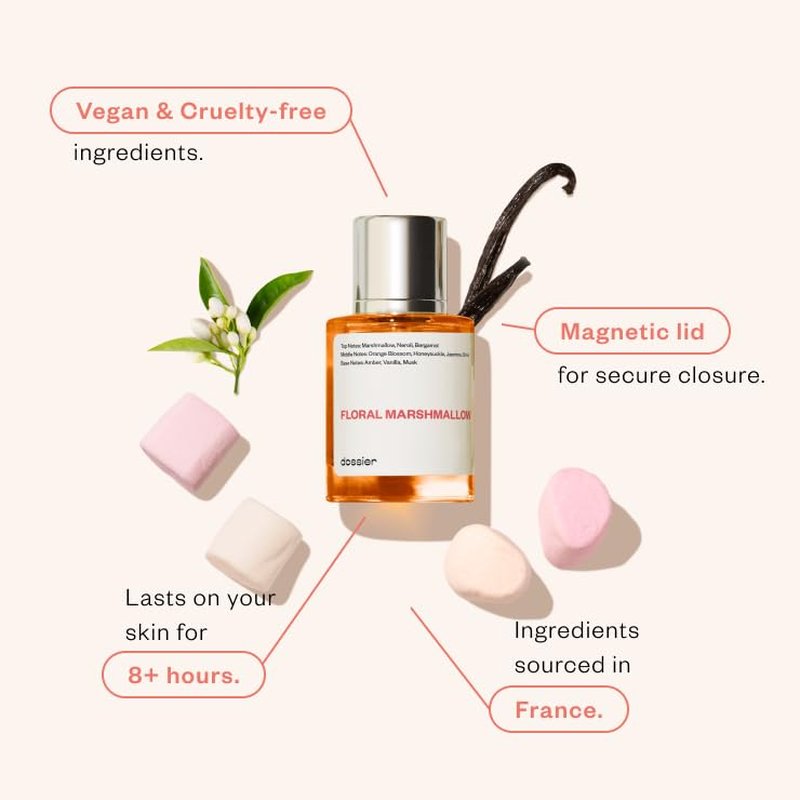 Dossier Eau de Parfum - Floral Marshmallow Scent | Inspired by By Kilian's Love, Don't Be Shy - 1.7 Fl Oz (50ml)