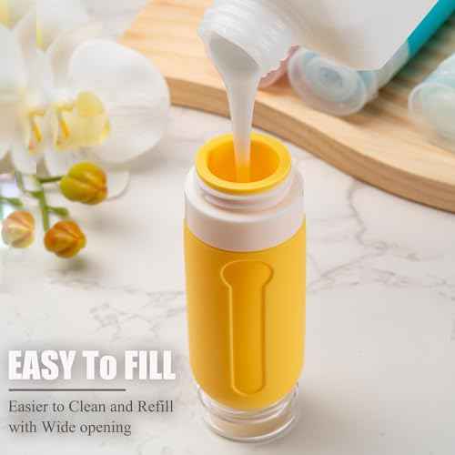 MODENGKONGJIAN Travel Bottles for Toiletries,TSA Approved Silicone Squeezable Travel Shampoo Bottles, 3oz Leak Proof Refillable Toiletry Cosmetic Containers £¨15 Pcs/Colorful£©