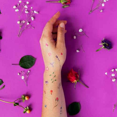 Tattly Kids Temporary Premium Tattoos - 59 Pieces, Skin-Safe Tested, Cruelty-Free Vegan Ink, Water Resistant, Adults, Teens or Kids, Realistic, Artist Designed