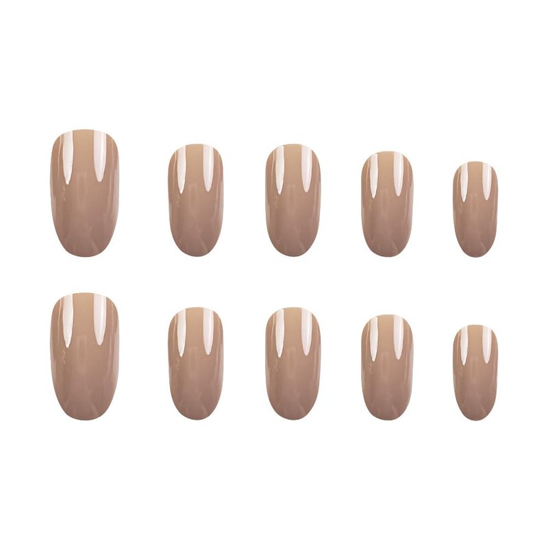 Nude Pink Press on Nails Short Almond Fake Nails with Nude Pink Solid Color Design Natural Glue on False Nail Solid Color Artificial Stick on Nail for Women 24Pcs