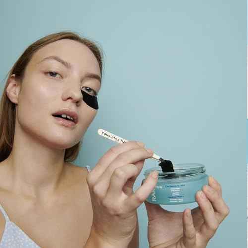 RARE Paris - Carbone Glac? - Purifying Carbon Black Under Eye Patches - Cleanses & Tightens - With Hamamelis & Mallow - Purifying, Firming & Revitalizing - Multi-Active Serum Formula - 30 Pairs