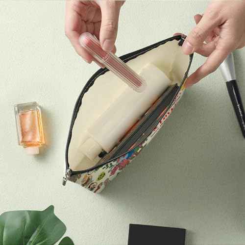 Decohim Magical Princess Makeup Bag Inspired Princess Character Christmas Birthday Friendship Gifts for Women Girls Niece Magic Fairy Tales Inspirational Braver Stronger Beautiful Cosmetic Bag
