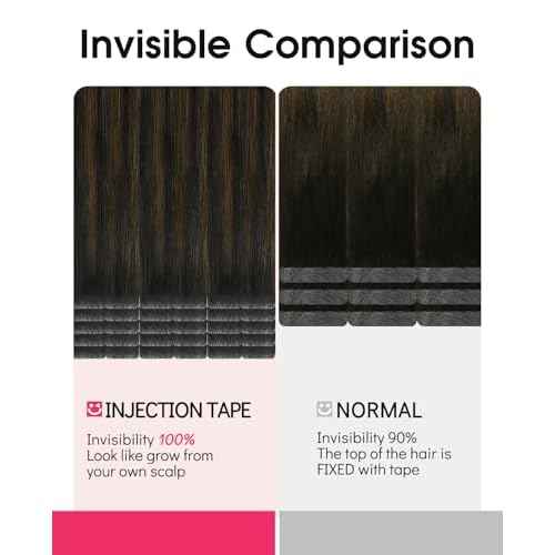 Youngsmile Invisi Edge Tape in Hair Extensions Human Hair #1B/4/27 Natural Black to Chocolate Brown and Caramel Blonde 20pcs 35g 16 Inch Injection Tape in Hair Extensions Human Hair (#1B/4/27,16'')
