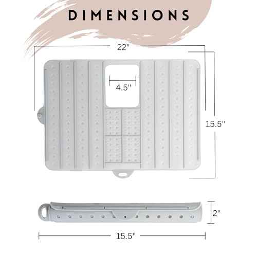 Sink Cover for Counter Space Makeup Cleaning Mat - Heat Resistant Mat is Dishwasher Safe -Bathroom Sink Mat - RV Sink Cover - Makeup Brush Cleaning Mat