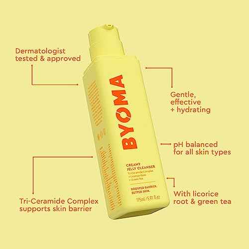 BYOMA Creamy Jelly Cleanser Refill - Hydrating Facial Cleanser for Skin Barrier Repair - Tri-Ceramide Face Wash for Sensitive Skin - Gently Removes Makeup & Excess Oil - 5.91 fl oz Refill