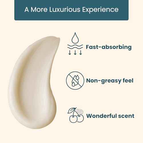 Nourishing Goat Milk Lotion, Cherry Almond - Home & Away Set, Natural Hand & Body Cherry Almond Lotion for Dry Skin - Goat Milk Hand Cream for Women & Men - 8oz & 2oz Travel Size Tube