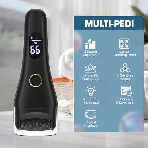 Electric Callus Remover for Feet - Larger Grinding Head&3Speed, Foot Care Pedicure Callus Shaver Foot Scrubber Deadskin Remover, Waterproof Pedicure Tool Foot File for Deadskin Dry Crack Skin Calluses