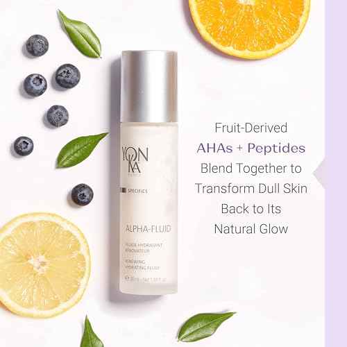 Yonka Alpha Fluid | Daily Face Moisturizer with Fruit AHA | Age Defense Serum for Fine Lines | Vitamin E & Rice Bran Oil | Hydrating Emulsion for All Skin Types | 1.69 fl oz