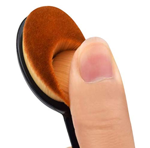 Skiennix Professional Oval Makeup Brushes - 2 PCS for Flawless Blending of Liquid & Powder Cosmetics