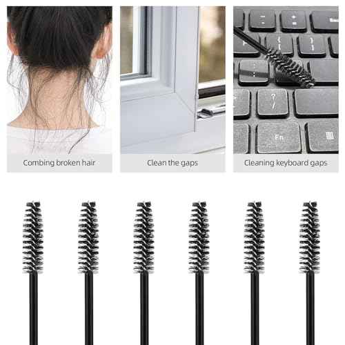 Tbestmax 50 Pcs Disposable Mascara Wands, Eyebrow Spoolies Brush for Eyelash Extensions, Eye Lash and Makeup Brush - Black