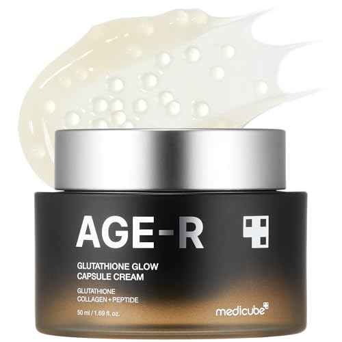 Medicube AGE-R Glutathione Glow Capsule Facial Cream - Instant Lifting Moisturizer - Collagen Peptide For Hydrating Glow - Improve Blemishes, Uneven Skin Tone - Korean Skin Care 1.69 fl.oz