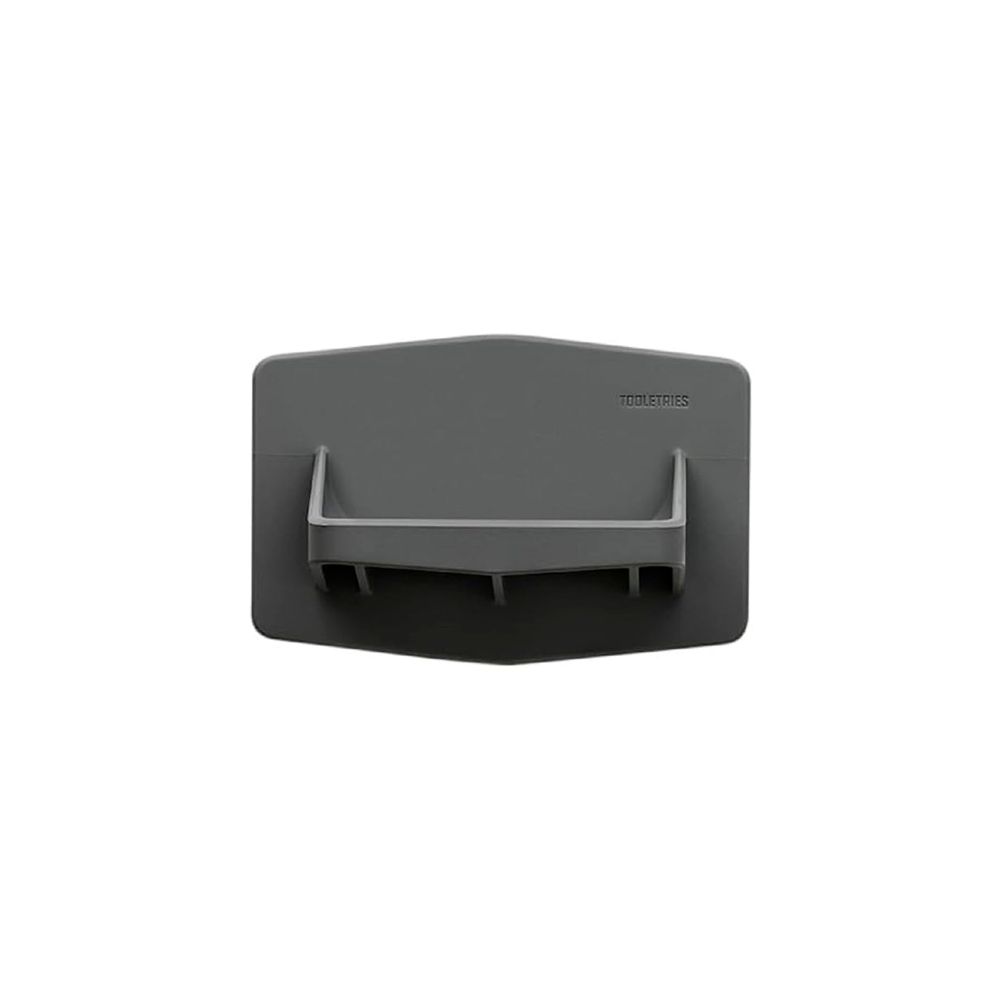 TOOLETRIES The Benjamin Soap Holder, Silicone Holder for Shower, Draining Soap Dish & Bathroom Organizer with No Residue Adhesive, Removable & Reusable - Charcoal