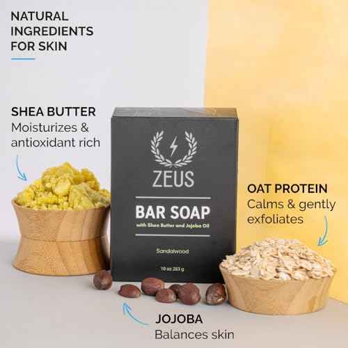 ZEUS Natural Body & Face Bar Soap, Hydrating & Balancing Cleanser for Men¡¯s Skin Care, Daily Face & Body Wash, Gentle on Sensitive Skin (TWO PACK) Vanilla Rum