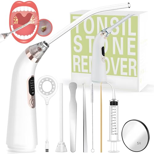 Voraiya Electronic Tonsil Stone Remover Vacuum, 5 Modes Tonsil Stone Cleaner Instant Suction Tool, 10 in 1 Tonsil Stone Removal Kit, Easy to Use, Fight Bad Breath