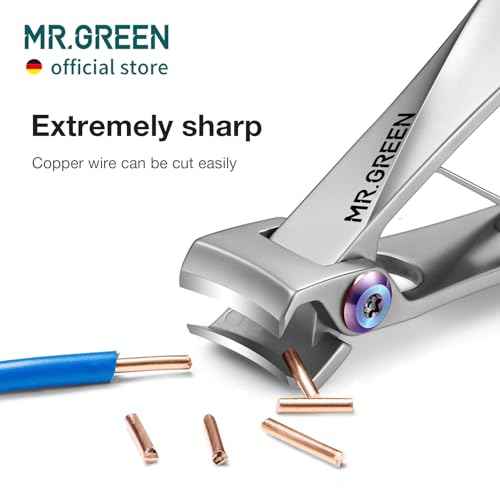 MR.GREEN Nail Clippers Wide Jaw Opening Stainless Steel Fingernail Clipper Thick Hard Toenail Cutter Manicure Scissors Tools (Nail Clipper (Large))